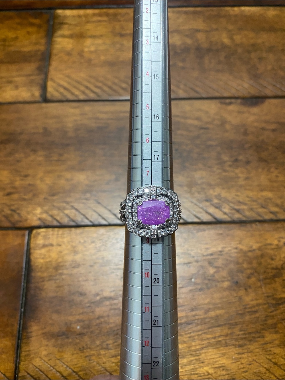 Bomb Party OG Originals Ring - Lab Created Lavender Ice Crystal - Rhodium - 8